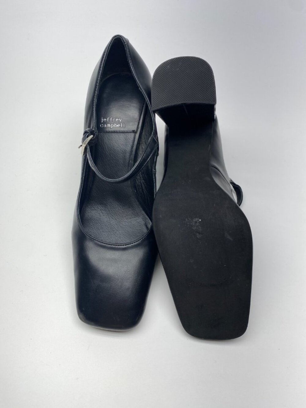 Jeffrey Campbell Womens Dancer-EMB Black Leather Heel Mary Jane Sz 9.5 - Picture 8 of 8